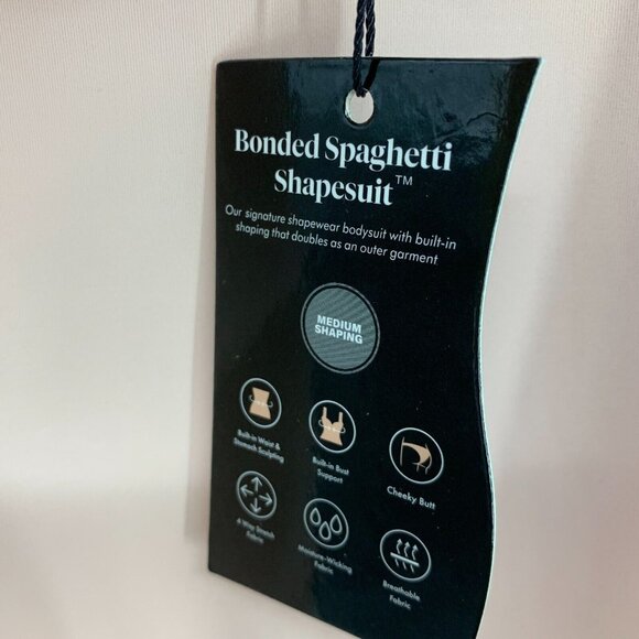 Pinsy Shapewear Bodysuit Spaghetti VNeck Cheeky Pink Hourglass NWT - Picture 7 of 15